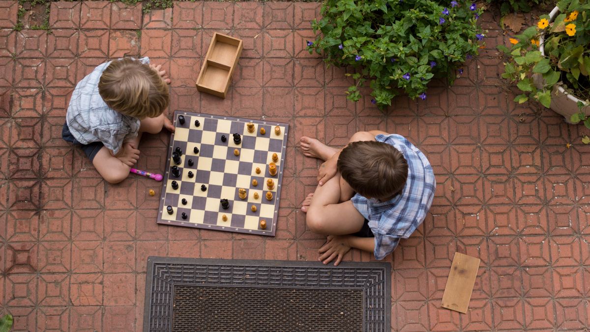 Children playing chess