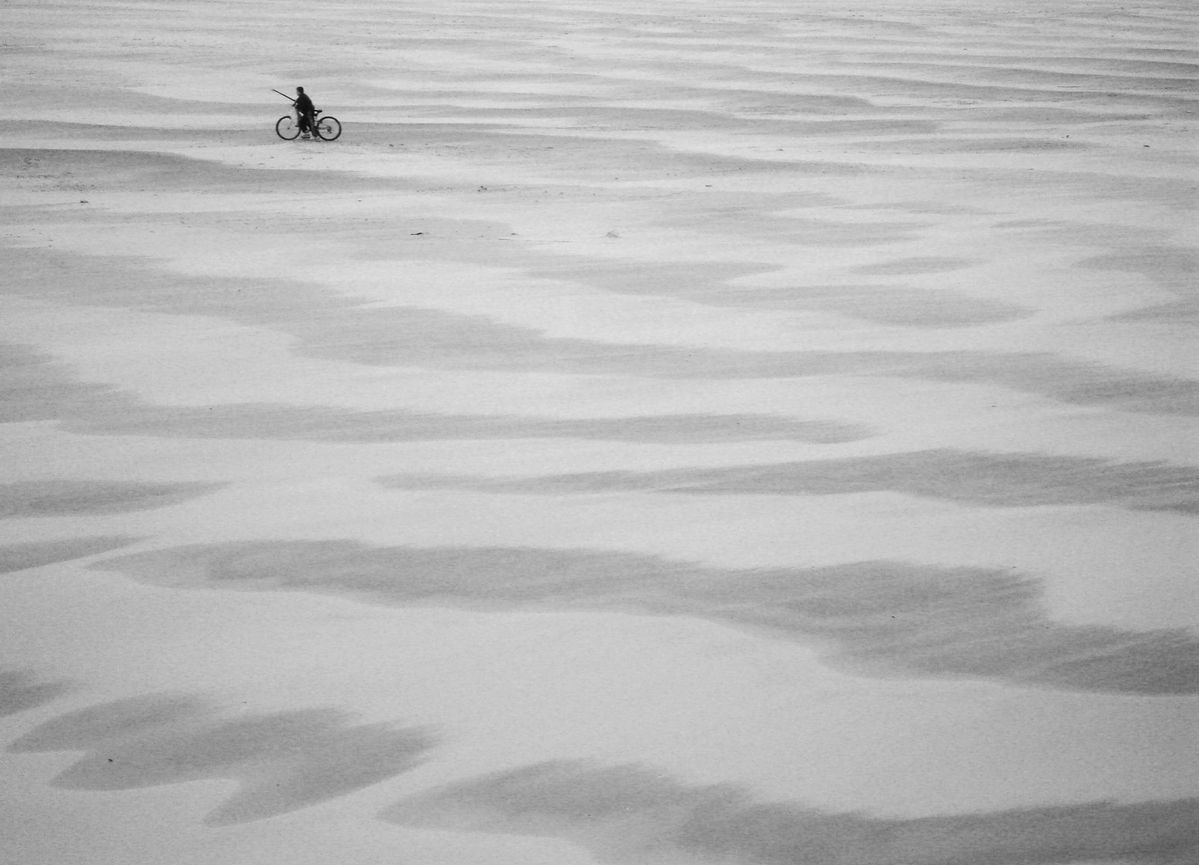 Pêcheur "à pied" plage de Calais