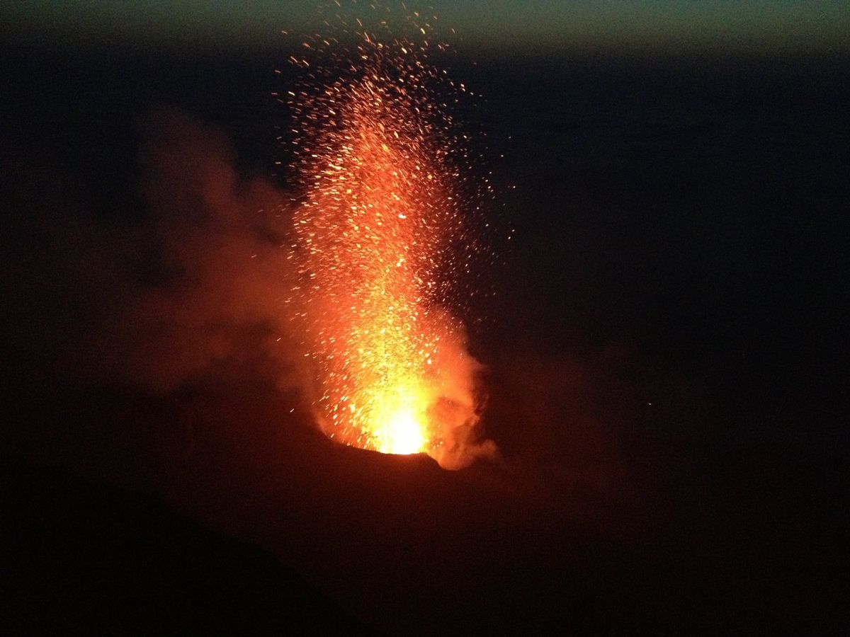 Stromboli erupting. I witnessed this from a few hundred metres away after climbing for 2 and a half hours.