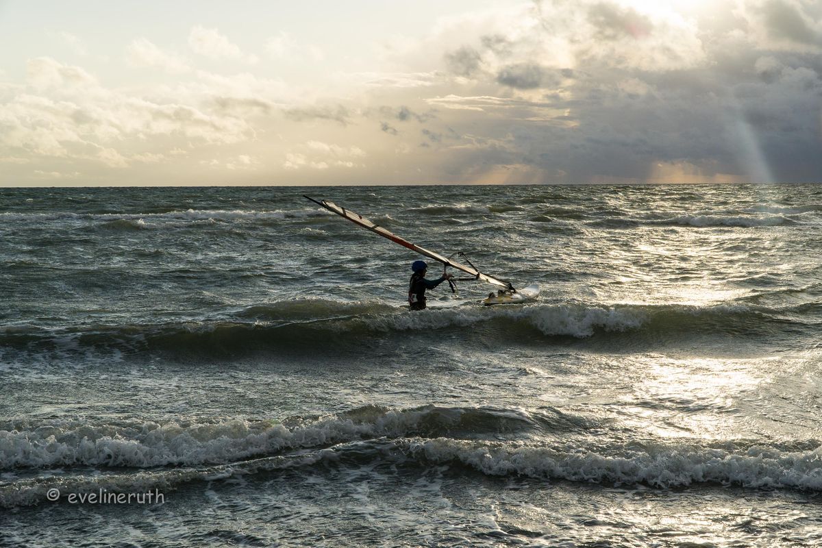 Auf Fehmarn, am Strand von Püttsee war der Wind ideal.