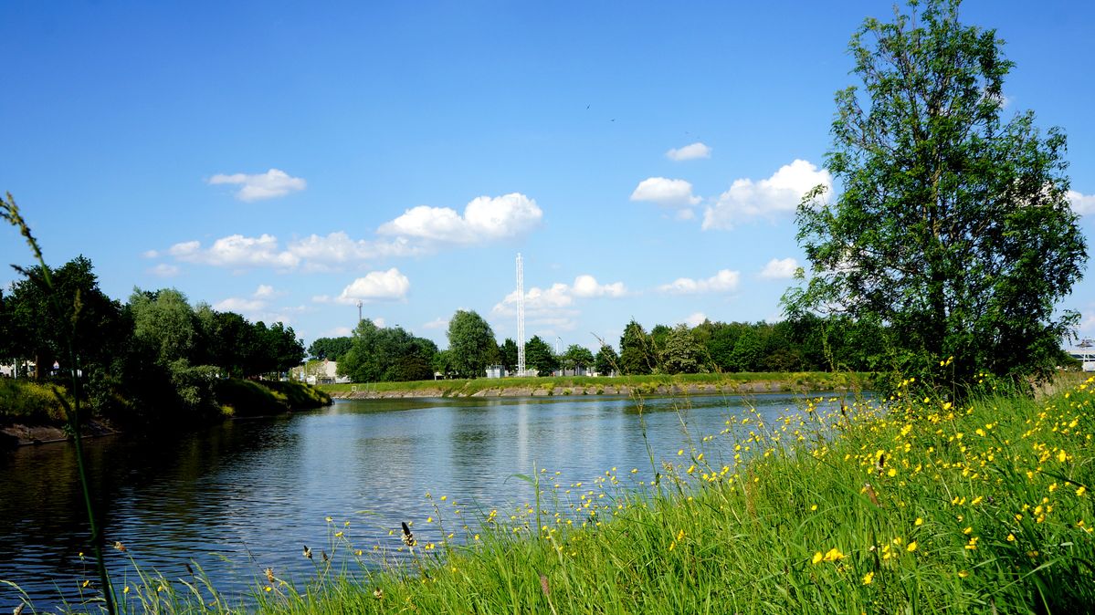 Een zicht op de Roeselaarse kom, met een mooi weertje