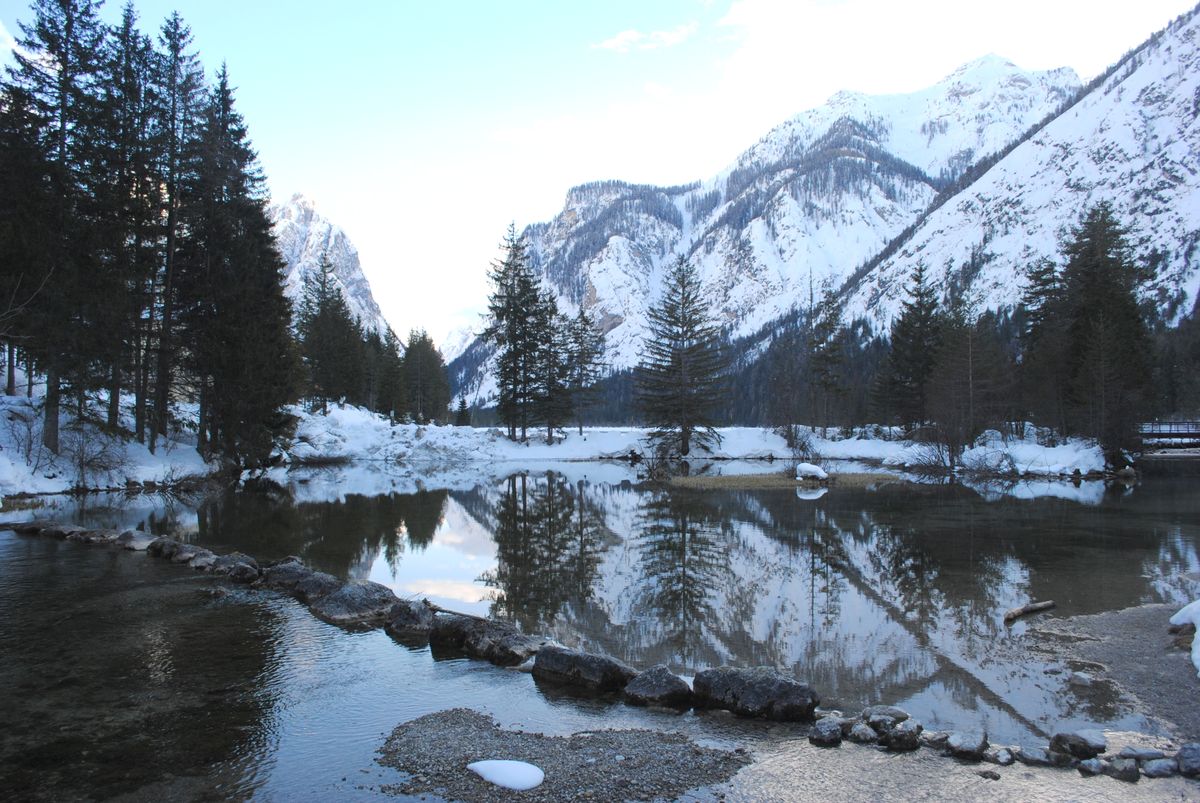 mountains in water - austria