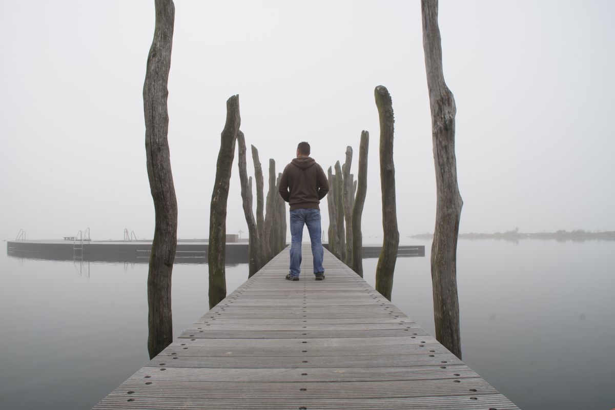 zaterdagochtend, veluwemeer Zeewolde   mooie zachte mist