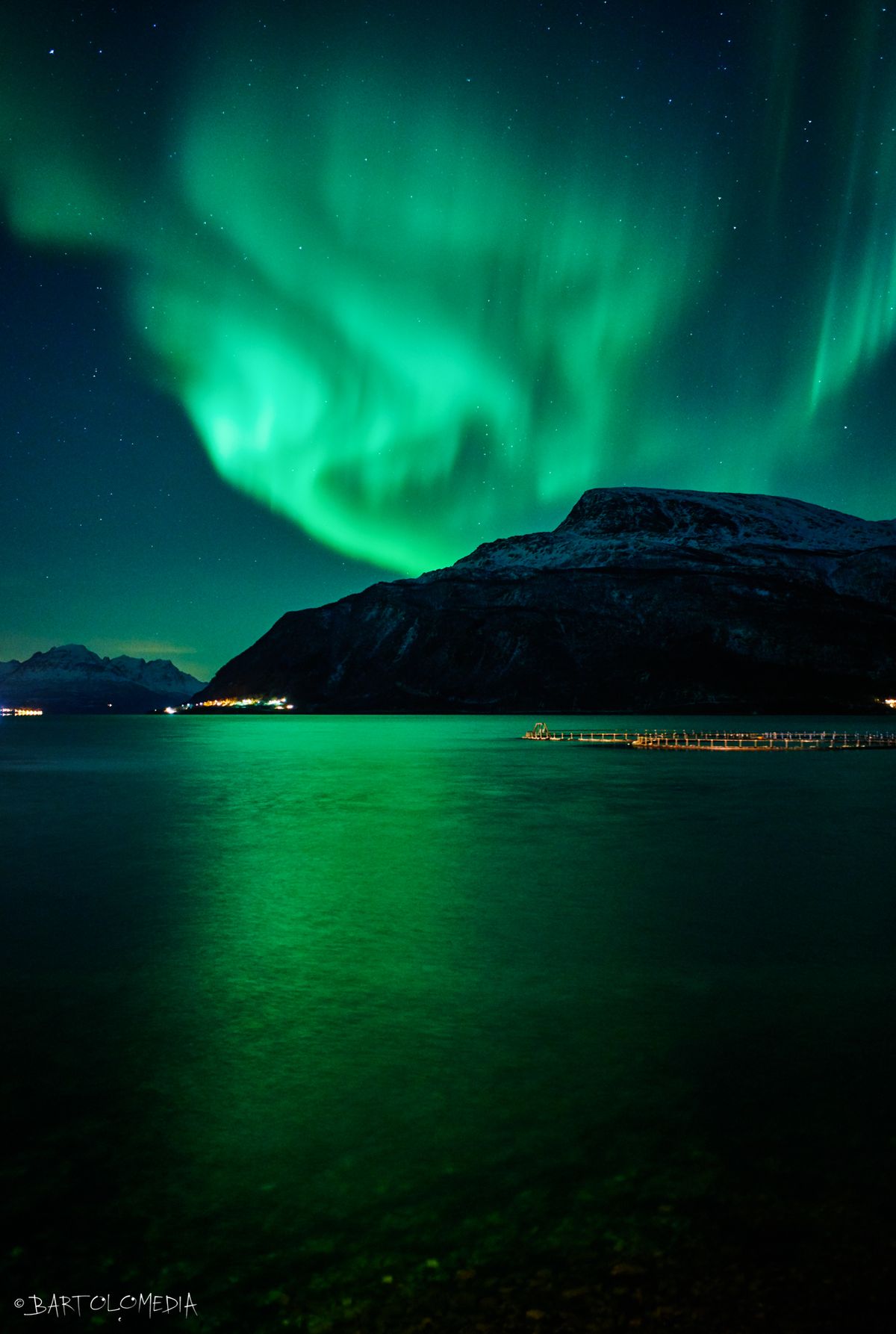 Aurora borealis oftewel noorderlicht in Noorwegen.